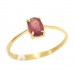 Yellow Gold Ring 18 Kt Natural Red Oval Ruby Gemstone, India Ring Size 13